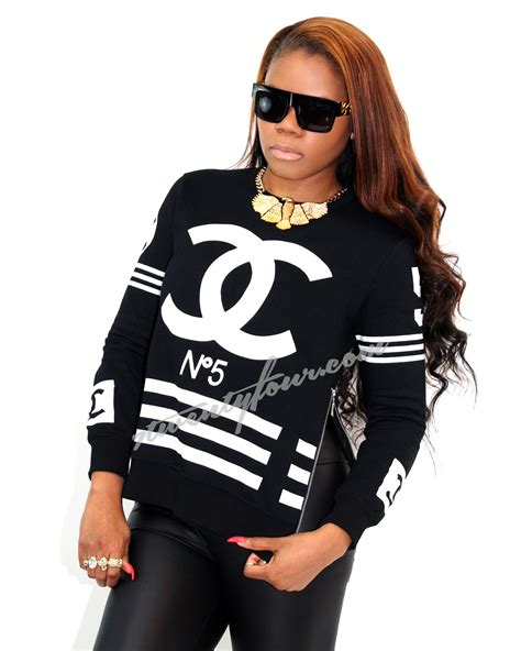 chanel inspired no 5 coco sweatshirt|Chanel embroidered sweatshirt.